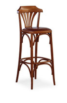 SGABELLO KETTY SEDILE IMBOTTITO IN ECOPELLE CON SCHIENALE