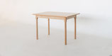 Tavolo gamba tonda e piano melaminico color faggio naturale 120x70
