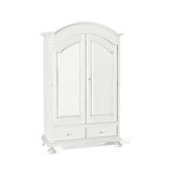 Armadio arte povera, in legno massello e mdf con rifinitura in bianco opaco.