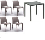 Set Chiavari Sedie Polipropilene Tavoli Alluminio Autolivellanti Per Arredamento Bar Pizzeria Esterno