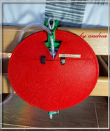 Rot 5: Urinbeutel Schutztasche rund in rot/anthrazit, mit schwarzen Klickverschlüssen  für 2000ml Sammelbeutel