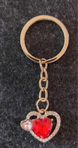 Schlüsselanhänger ("Herz" mit rotem Strassstein)-15