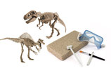Spinosaurus und Tyrannosaurus Rex Großes 2in1 Dinosaurier Ausgrabungsset mit Werkzeug in schwerem Sandblock