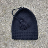 Zipfelchappe handgestrickt, schwarz
