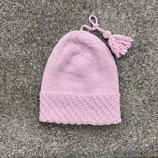Zipfelchappe handgestrickt, helles altrosa