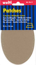 Patches Wildleder Imitat oval