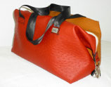 DER Weekender mb orange/ocker Straussen Imitat