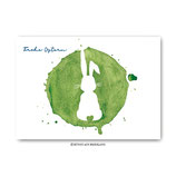 "Herzhase, grün" - Postkarte