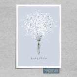 PK0456 Postkarte - Gutschein, weißer Blumenstrauß