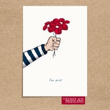 PK0295 Postkarte Blumenpflücker