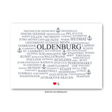 "Oldenburg | Schlagworte" - Postkarte