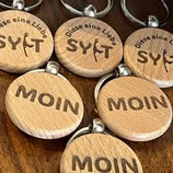 SYLT-Schlüsselanhänger Holz Rund "Diese eine Liebe und MOIN"*Art.Nr.0926