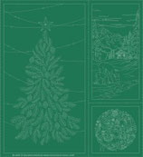 WAGARA Sashiko Panel "Season's Greetings" 2 - GREEN