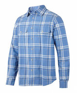 Snickers® RuffWork Flanell Langarmhemd Karohemd blau-stahlgrau