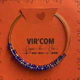 BRACELET PERLE DE VERRE BLEU IRISE UNIVERS
