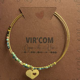 BRACELET PIERRE TURQUOISE FACETTEE ET COEUR