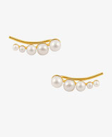 Pearl croissant earrings by Hultquist