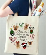 Baumwolltasche bunte Weihnachten