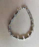 Bracelet argenté vintage ouvragé composé éléments forme ressorts perlés .réfD10.11