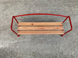 Sitzbank Beifahrer - mit Holzlattung (rot, lackiert, 3Latten , 20cm Breit)