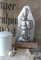 Große alte Schokoladenform Osterhase aus Metall