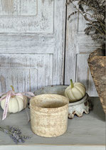 Shabby: Alter Keramik Vorratspot aus Frankreich