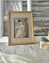 Sooo shabby: Antiker Druck gerahmt Frankreich 1900