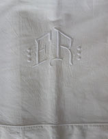 Schönes altes weißes Betttuch mit Monogramm aus Frankreich