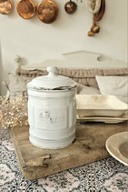 Alte französische Emaille Vorratsdose "Sucré"