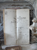 Dekorative alte handgeschriebene Quittung 1876 Frankreich
