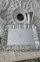 Brocante: Charmante altes versilbertes Tablett