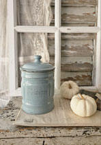 Shabby: Alte französische Emaille Vorratsdose