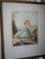 Antike Gravure gerahmt Frankreich 19. Jahrhundert