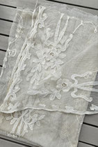 Shabby: Wunderschöner antiker Tüllstoff Cornely Frankreich