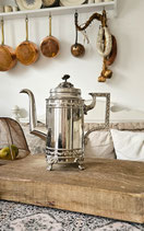 Shabby: Schöne alte silberfarbene Kaffeekanne Schweden