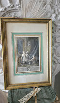 Antike Gravure gerahmt Frankreich 19. Jahrhundert