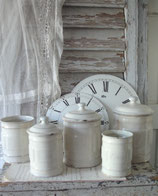 Altes Set französische Emaille Vorratsdosen