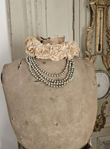 Schöne alte silberne Hohlglaskette Christbaumschmuck