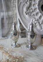 Dekoratives Set antiker Salz + Pfefferstreuer Sterling Silber England