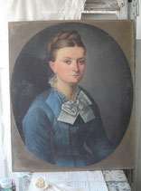 Zauberhaftes Mädchen Porträt Ölgemälde Frankreich 19. Jahrh.