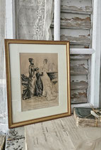 Shabby: Zauberhafter Druck im vergoldeten Holzrahmen