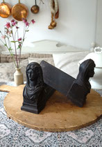 Antikes Paar französischer Kaminböcke Gusseisen