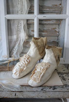 So RAR: Antike viktorianische Damen Hochzeitstiefel / Stiefeletten um 1840
