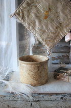 Shabby: Alter Keramik Vorratspot aus Frankreich