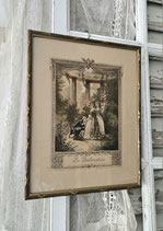 Zauberhafte antike Gravure gerahmt Frankreich 1900