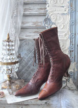 Antike viktorianische Damen Schnürstiefel um 1890