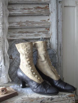 Shabby: Antike viktorianische Damen Knopfstiefel um 1900