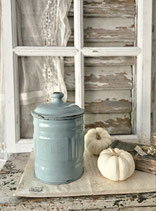 Shabby: Alte französische Emaille Vorratsdose