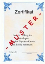 Zigeunerkarten: Prüfung mit Zertifikat