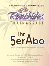 5er-Abo: Kopf-, Nacken- und Schultermassage (30 Min)